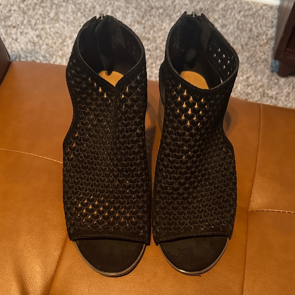 Lucky Brand Black Cutout Ankle Booties